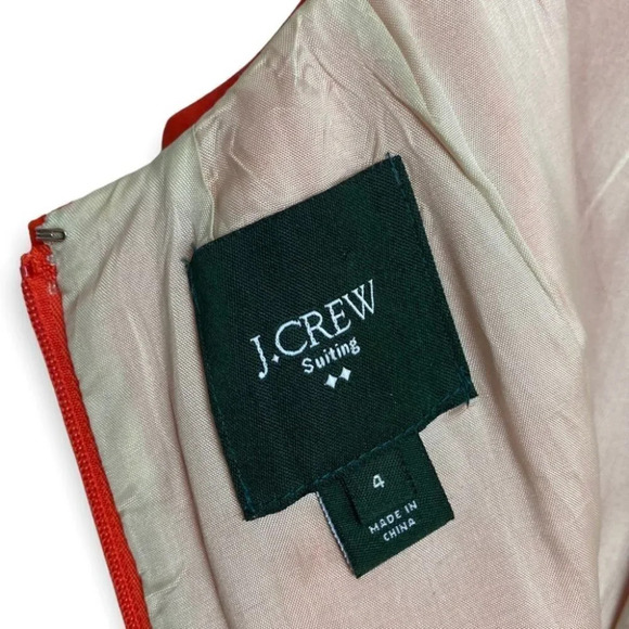 J. Crew Factory Suiting Pleated Dress with Pockets - 36740 CER Orange - Picture 11 of 11